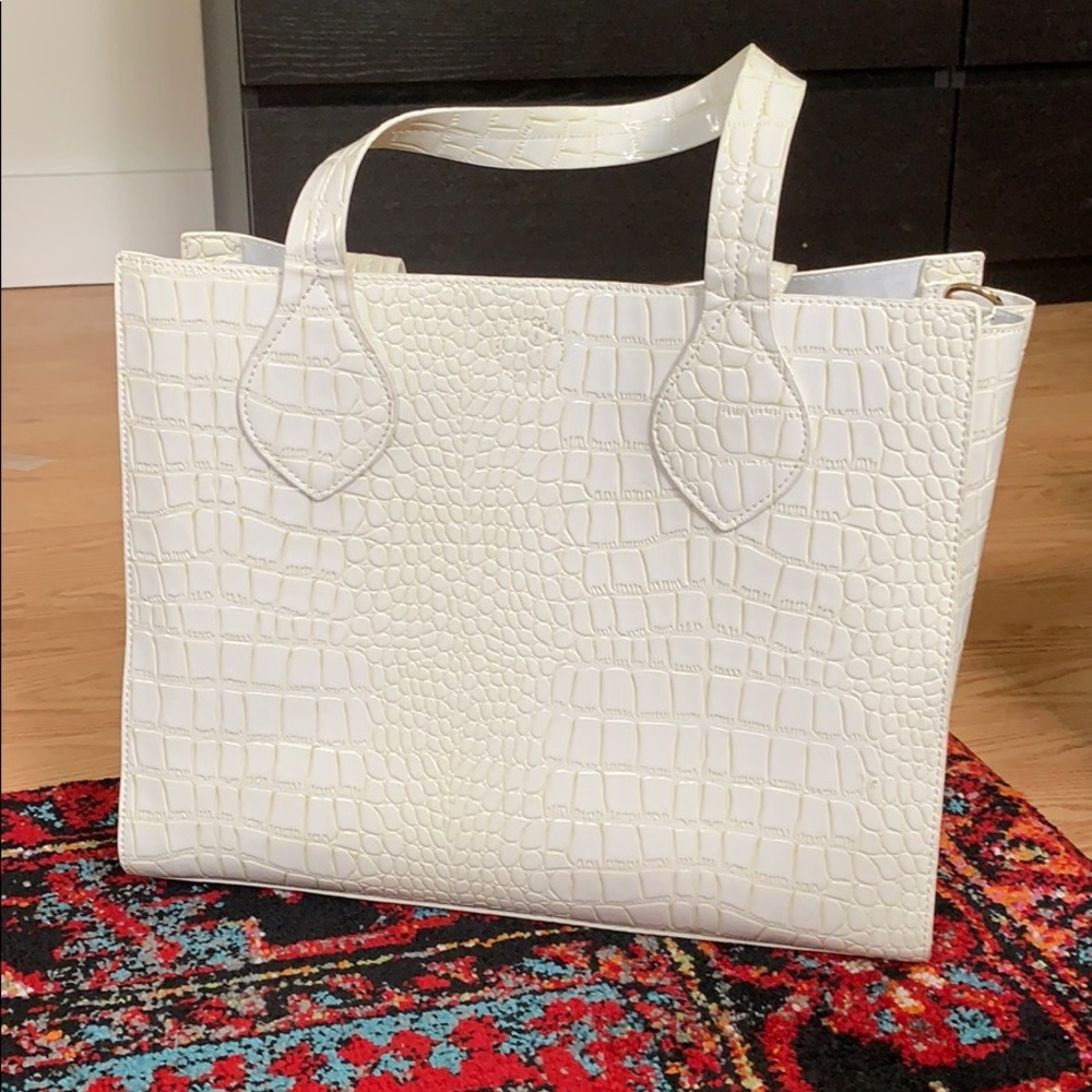 White Croc Tote